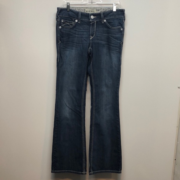 Ariat Western Bootcut jeans Women's 29R Blue cowgirl rodeo denim Ariat Real EUC - Picture 2 of 14